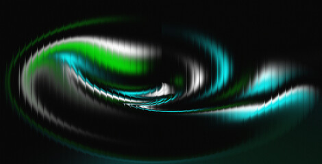 Abstract dynamic blend of green, teal, and white hues, perfect for modern backgrounds and creative projects with a touch of vibrant elegance and digital artistry