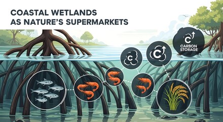 Coastal Wetlands as Nature's Supermarkets A Hub of Biodiversity and Resources