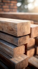 Stacked Wooden Beams