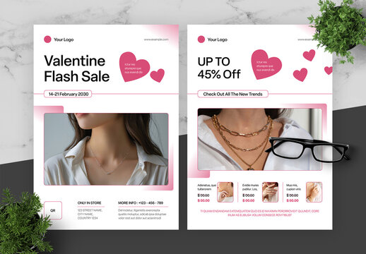 Pink And Black Valentine Sale Flyer