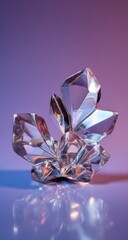 Crystal cluster, vibrant colors, reflecting light