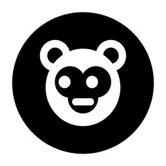 black and white illustration of a monkey icon