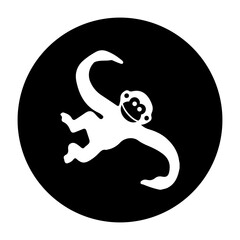 black and white illustration of a monkey icon