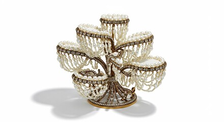 Parelboom schittert zacht elegant licht decoratief ontwerp. AI Generated