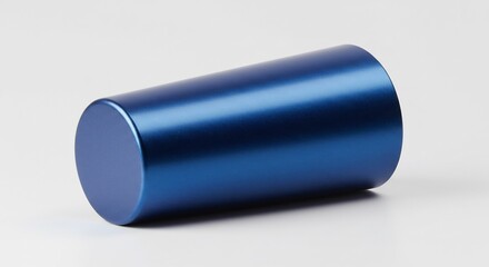 Donkerblauwe metalen beker glanst zacht mooi licht. AI Generated