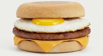 Smakelijke ei hamburger gouden eigeel heerlijk licht. AI Generated