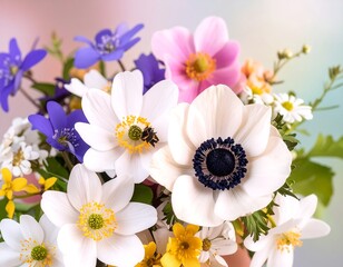 Vibrant spring bouquet, close-up