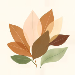 Neutral Background Highlighting The Leaves