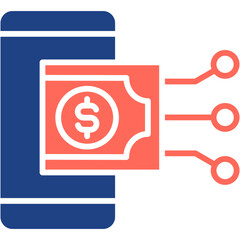 Digital Payment glyph color icon