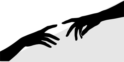 vector illustration of hands holding hands