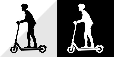 silhouette of man with a suitcase