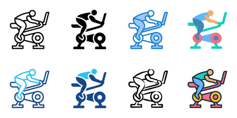 Spin Classes icon set multiple style collection 

