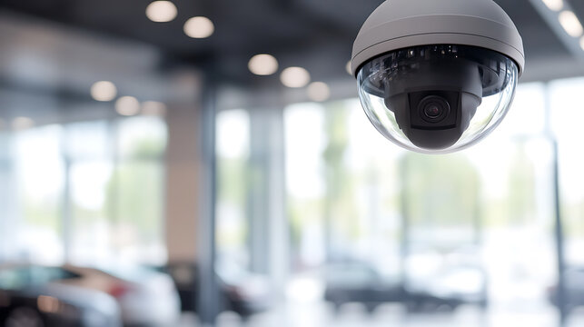 A high-tech surveillance device provides a sense of security, capturing all activity. Technology ensures safety through constant monitoring.