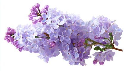 Delicate lilac blossoms on branch