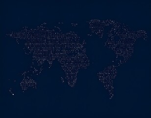 World map of tiny text