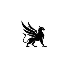 Majestic Griffin Silhouette Design.
