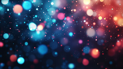Warm Orange and Blue Bokeh Lights Abstract Background