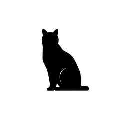 Silhouette of a Sitting Cat.