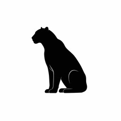 Silhouette of a Sitting Panther.