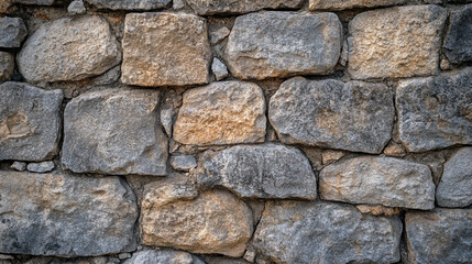 Rustic Dry-Stacked Stone Wall Texture Background