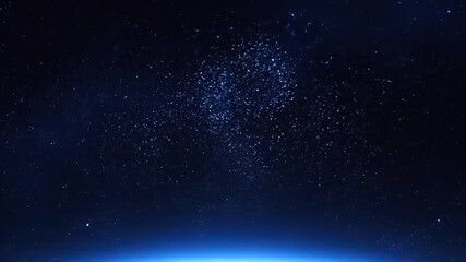 Cosmic Nebula and Stars with Blue Light Effect.