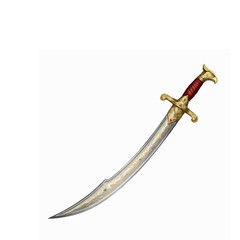Ornamental Persian scimitar with golden engravings