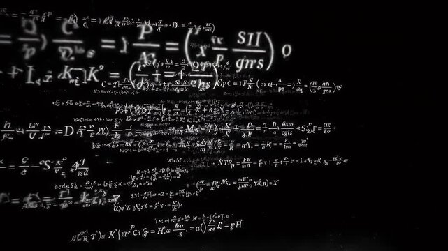 Complex Mathematical Equations on a Dark Background.