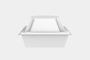  Plastic Food Box Mockup isolated on White Background. 3d illustration