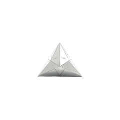 Geometric Origami Pyramid A Modern Minimalist Design on White