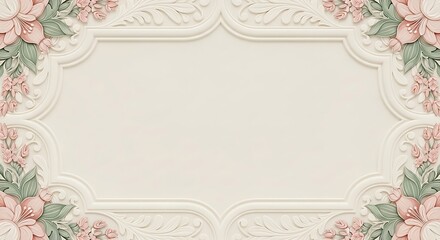Floral Ornament with Beige Background