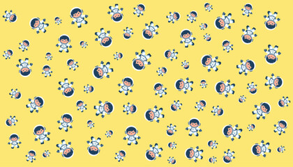 Astronaut Background Pattern Vector