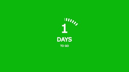 6 days to go,6 days count animation, motion graphics running numbers counting days,6 days in a month, 6 days left, 4K HD video with white and green background.