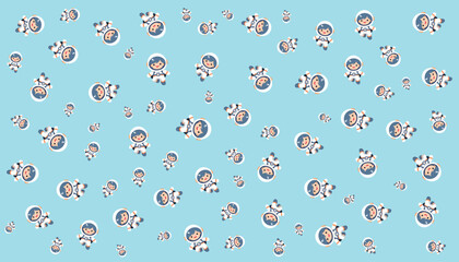 Woman Astronaut Background Pattern Vector