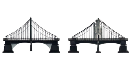 Bridge Icon Duo Bundle Isolated on Transparent Background