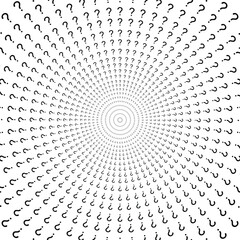 Question mark circle frame. question marks on white background. secret round border. mystery concept