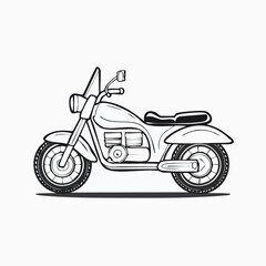 Fototapeta premium Illustration of a classic motorcycle with detailed line work on a white background.