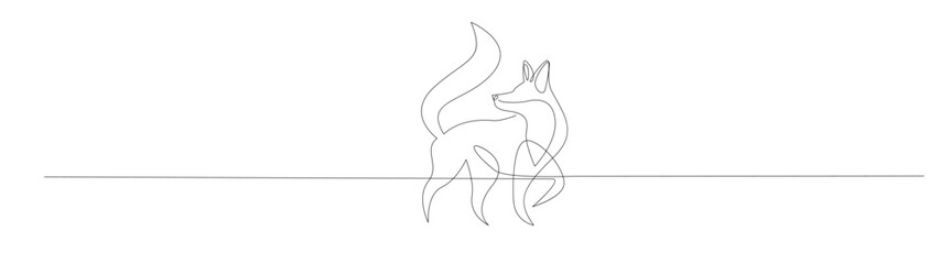 Fox continuous line drawing illustration