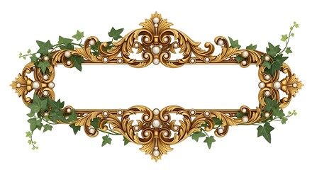 Ornate Gold Frame with Ivy