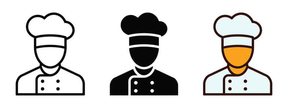 Chef in cooking hat icon vector. Restaurant Branding, and Engaging Food Service Materials symbol. vector illustration.