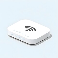 Flat Minimalist Smart Home Wifi Router Hub Vector Illustration