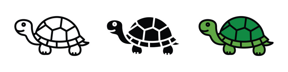 Turtle icon vector. Charming cartoon turtle symbol. vector illustration.