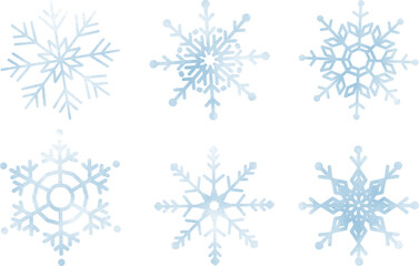 いろいろな雪の結晶のセット