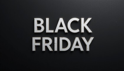 Fototapeta premium Silver black friday text on a dark background with a minimalist and modern aesthetic look