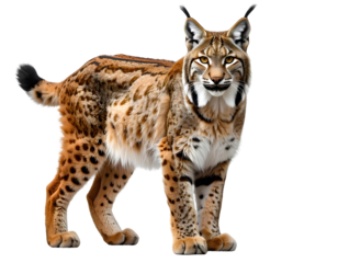  Firefly_Eurasian lynx standing and looking forward isolated on transparent background_