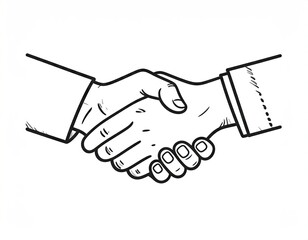 Fototapeta premium Handshake Illustration Black And White Sketch