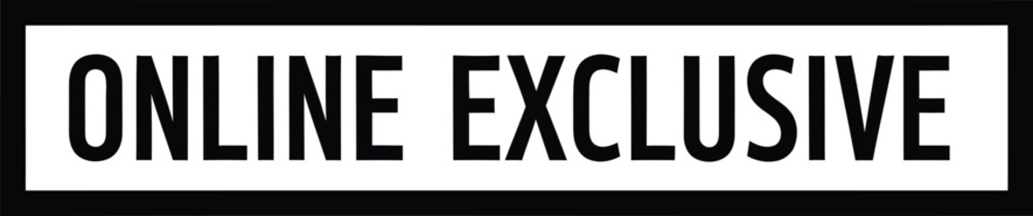 Bold stamp graphic online exclusive notification label marketing promotion vector