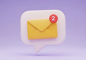 3d email icon with notification badge symbolizing unread messages and communication