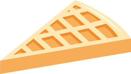 A single slice of waffle, triangular in shape, with a grid pattern, isolated on a white background.