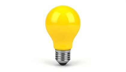 Yellow lightbulb, studio shot, bright