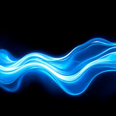 Obraz premium Abstract Blue Glowing Waves: Dynamic, Sleek, and Modern Background Design.